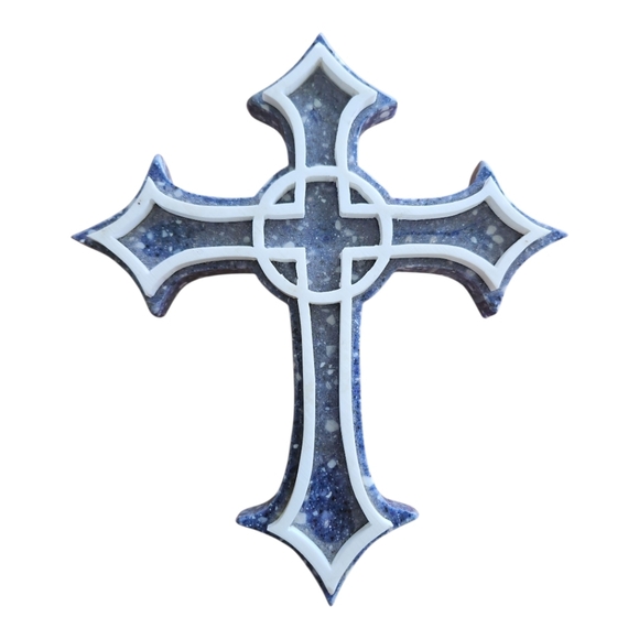 unknown Other - Blue and White Celtic Corian  Cross